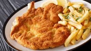 Schnitzel mit Pommes frites