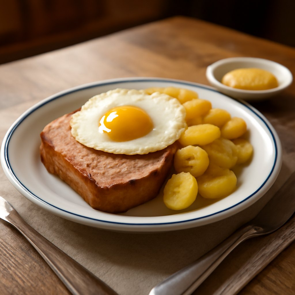 Fleischkäse mit Spiegelei